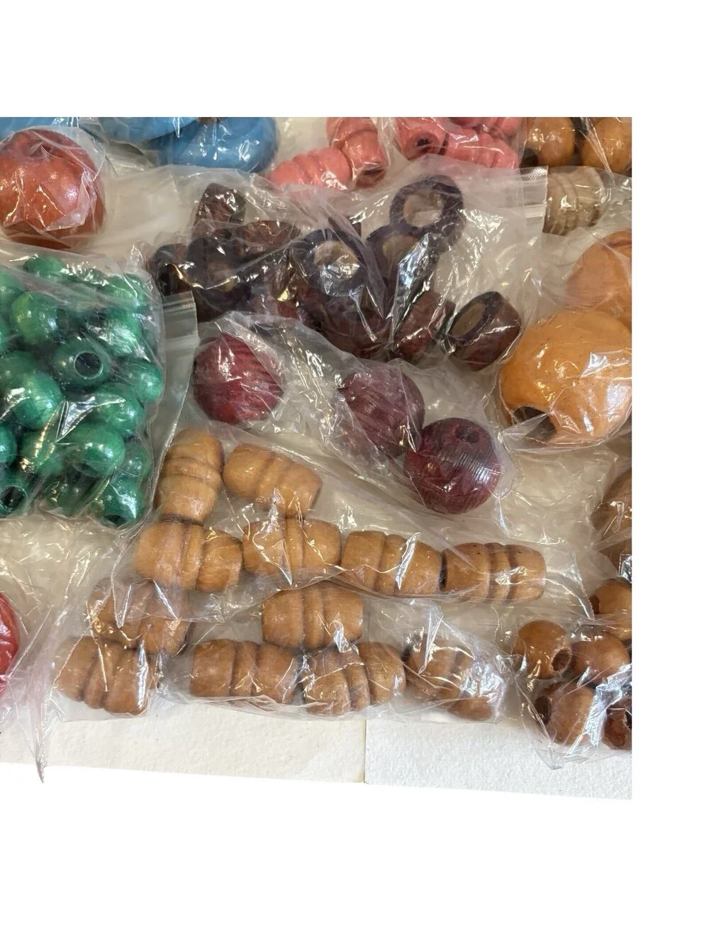 VTG 70s MACRAME JEWELRY CRAFTING WOOD BEAD ASSORTED LOT